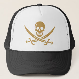 Gouden schedel & zwaarden Piratenvlag van Calico J Trucker Pet