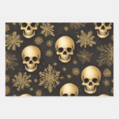 Gouden schedels en sneeuwvlokken Gotische Kerstmis Inpakpapier Vel (Voorkant 3)
