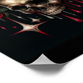 Gouden schedels & rode rozen schitteren gotische g poster (Hoek)