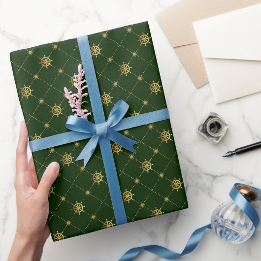 gouden scheepswiel cadeaupapier (Geschenken)