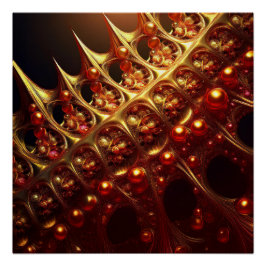 Gouden Scheermesscherpe fractal Perfect Poster