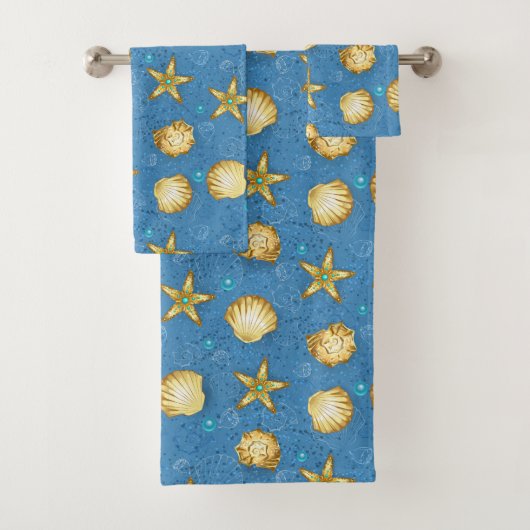Gouden schelpen bad handdoek (Insitu)