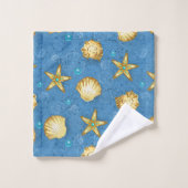 Gouden schelpen bad handdoek (Wasdoekje)