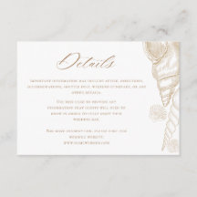 Gouden Schelpen & Witte Kust Bruiloft Details