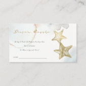 Gouden Schemerblauwe Zeester Luierspel Baby Shower Informatiekaartje (Voorkant)