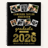 Gouden schets 2026 Grad 7 Foto collage Afstuderen Notitieboek (Voorkant)