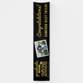 Gouden schetsklas van 2026 foto gefeliciteerd afge spandoek (Verticaal)