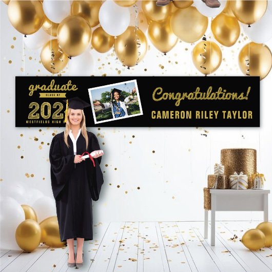 Gouden schetsklas van 2026 foto gefeliciteerd afge spandoek