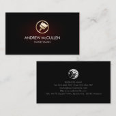 Gouden schilder penseel pictogram rode gloed visitekaartje (Voorkant / Achterkant)