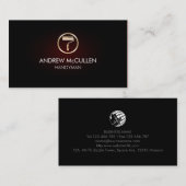 Gouden Schilder Roller Icoon Rode gloed Visitekaartje (Voorkant / Achterkant)