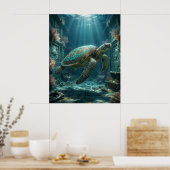 Gouden Schildpad Schatkamer Poster (Keuken)