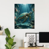 Gouden Schildpad Schatkamer Poster (Thuiskantoor)