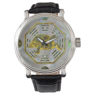 Gouden schildpad / schildpad Feng Shui Abalone She Horloge