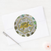 Gouden schildpad / schildpad Feng Shui Abalone She Ronde Sticker (Envelop)