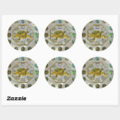 Gouden schildpad / schildpad Feng Shui Abalone She Ronde Sticker (Vel)