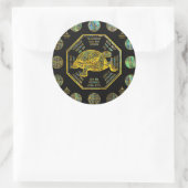 Gouden schildpad / schildpad Feng Shui Abalone She Ronde Sticker (Tas)