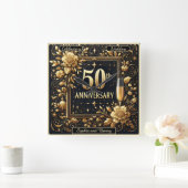 Gouden schittering: 50 jaar liefde vierkante klok