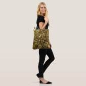 Gouden schittering: glinsterende achtergrond. tote bag (Op model)