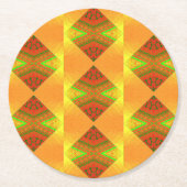 Gouden schittering met diamantpatroon ronde kartonnen onderzetter (Voorkant)