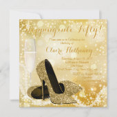Gouden schoen elk nummer stapt in verjaardagsfeest kaart (Voorkant)