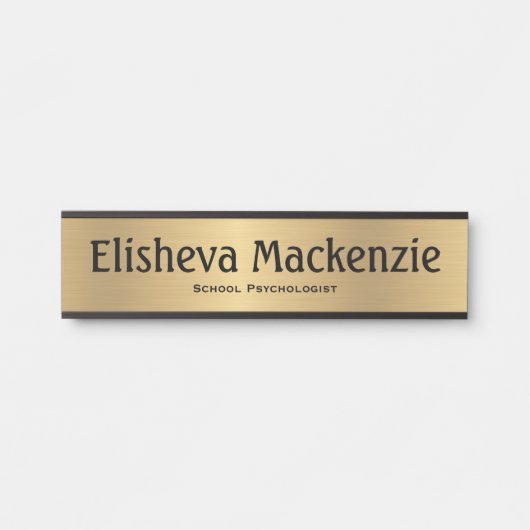 Gouden School Psych Kantoor Deurteken Naam Bord Deurbordje (Voorkant)