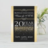 Gouden school reünie ontwerp kaart (Staand voorkant)