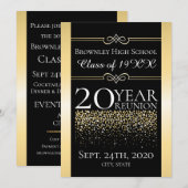 Gouden school reünie ontwerp kaart (Voorkant / Achterkant)