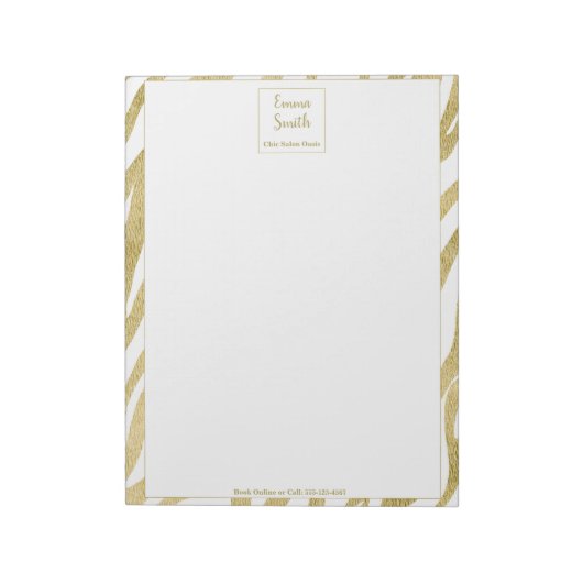 Gouden schoonheidservaring notitieblok (Linkerzijde)