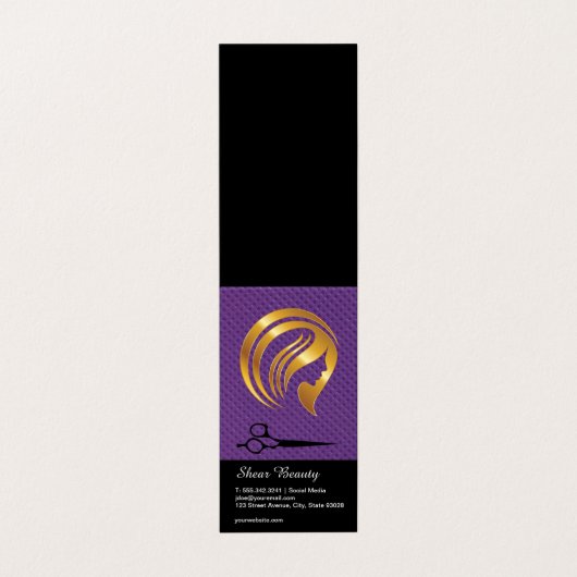 Gouden Schoonheidslogo | Kappersscharen Visitekaartje (Buitenkant ongevouwen)