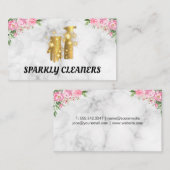 Gouden Schoonmaakgereedschap | Glanzend | Bloemen Visitekaartje (Voorkant / Achterkant)