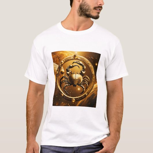 "Gouden Schorpioen Kosmos: Planetair T-shirt" T-shirt (Voorkant)