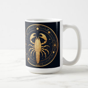 Gouden Schorpioen Kunstwerk met Astrologische Symb Koffiemok