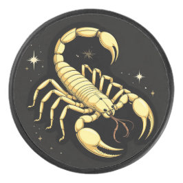 🦂 Gouden Schorpioen Sierstuk Hockey Puck Zodiac C