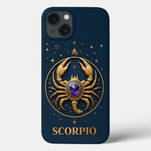 Gouden Schorpioen Sterrenbeeld Met Edelsteen en St Case-Mate iPhone Case