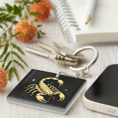 🦂 Gouden Schorpioen Zodiac Astrologie Cadeau 🦂 Sleutelhanger (Voorkant Rechts)