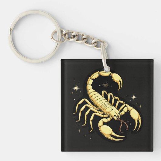 🦂 Gouden Schorpioen Zodiac Astrologie Cadeau 🦂 Sleutelhanger (voorkant)