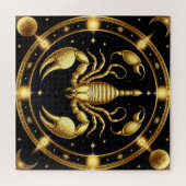 Gouden Schorpioen Zodiac Dierriem Ontwerp Legpuzzel (Horizontaal)