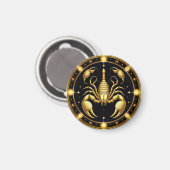Gouden Schorpioen Zodiacontwerp Magneet (Voorkant / Achterkant)