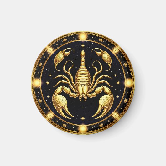 Gouden Schorpioen Zodiacontwerp Magneet (Voorkant)