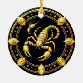 Gouden Schorpioen Zodiacontwerp met Ornamenten