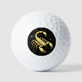 Gouden Schorpioen Zodiacontwerp met Ornamenten Golfballen