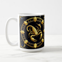 Gouden Schorpioen Zodiacontwerp met Ornamenten Koffiemok