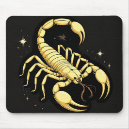 Gouden Schorpioen Zodiacontwerp met Ornamenten Muismat
