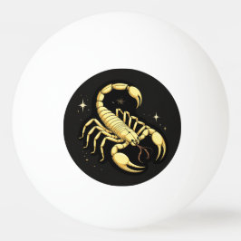 Gouden Schorpioen Zodiacontwerp met Ornamenten Pingpongbal