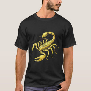 Gouden Schorpioen Zodiacontwerp met Ornamenten T-shirt
