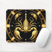 Gouden Schorpioen Zodiacontwerp Muismat (Met muis)