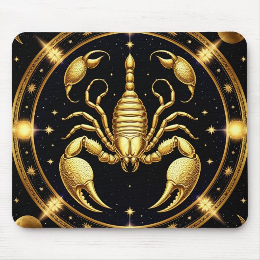 Gouden Schorpioen Zodiacontwerp Muismat (Voorkant)