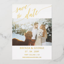 Gouden Schreef Calligrafie 2 Foto's Save The Date