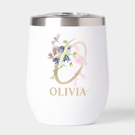 Gouden schreefletter O monogram gepersonaliseerde  (Voorkant)