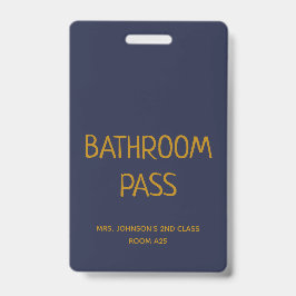 Gouden Schrift Blauwe Terug Naar School Badkamer H Badge